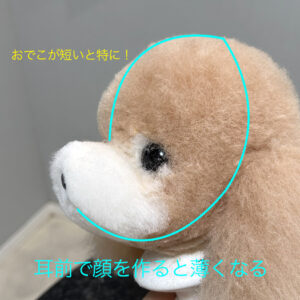 最も形を崩すのが耳前のライン